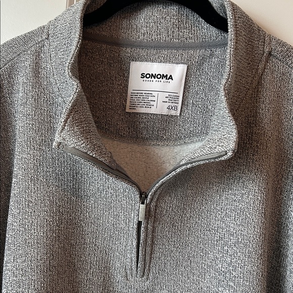 Sonoma Men's Heather Gray Zip-Up Sweater 4XB - Picture 2 of 6